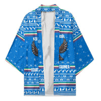 Equatorial Guinea Christmas Kimono with Nzalang Noel Eagle Flag Snowflakes and Blue Holiday - Wonder Print Shop