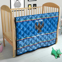 Equatorial Guinea Christmas Quilt with Nzalang Noel Eagle Flag Snowflakes and Blue Holiday - Wonder Print Shop