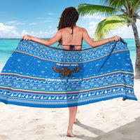 Equatorial Guinea Christmas Sarong with Nzalang Noel Eagle Flag Snowflakes and Blue Holiday - Wonder Print Shop