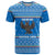 Equatorial Guinea Christmas T Shirt with Nzalang Noel Eagle Flag Snowflakes and Blue Holiday - Wonder Print Shop