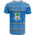 Equatorial Guinea Christmas T Shirt with Nzalang Noel Eagle Flag Snowflakes and Blue Holiday - Wonder Print Shop