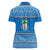 Equatorial Guinea Christmas Women Polo Shirt with Nzalang Noel Eagle Flag Snowflakes and Blue Holiday - Wonder Print Shop