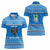 Equatorial Guinea Christmas Women Polo Shirt with Nzalang Noel Eagle Flag Snowflakes and Blue Holiday - Wonder Print Shop