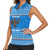 Equatorial Guinea Christmas Women Sleeveless Polo Shirt with Nzalang Noel Eagle Flag Snowflakes and Blue Holiday - Wonder Print Shop