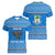 Equatorial Guinea Christmas Women V-Neck T-Shirt with Nzalang Noel Eagle Flag Snowflakes and Blue Holiday - Wonder Print Shop