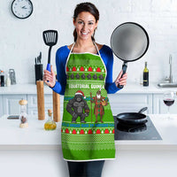 Equatorial Guinea Christmas Apron with Santa Gorilla Gift Basket and Green Holiday Pattern Design - Wonder Print Shop