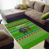 Equatorial Guinea Christmas Area Rug with Santa Gorilla Gift Basket and Green Holiday Pattern Design - Wonder Print Shop