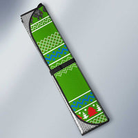 Equatorial Guinea Christmas Auto Sun Shade with Santa Gorilla Gift Basket and Green Holiday Pattern Design - Wonder Print Shop