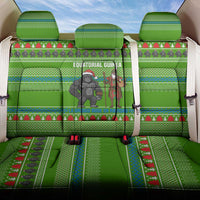 Equatorial Guinea Christmas Back Car Seat Cover with Santa Gorilla Gift Basket and Green Holiday Pattern Design - Wonder Print Shop