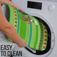 Equatorial Guinea Christmas Bathroom Set with Santa Gorilla Gift Basket and Green Holiday Pattern Design - Wonder Print Shop