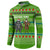 Equatorial Guinea Christmas Button Sweatshirt with Santa Gorilla Gift Basket and Green Holiday Pattern Design - Wonder Print Shop