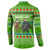 Equatorial Guinea Christmas Button Sweatshirt with Santa Gorilla Gift Basket and Green Holiday Pattern Design - Wonder Print Shop