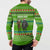 Equatorial Guinea Christmas Button Sweatshirt with Santa Gorilla Gift Basket and Green Holiday Pattern Design - Wonder Print Shop