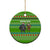 Equatorial Guinea Christmas Ceramic Ornament with Santa Gorilla Gift Basket and Green Holiday Pattern Design - Wonder Print Shop