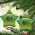 Equatorial Guinea Christmas Ceramic Ornament with Santa Gorilla Gift Basket and Green Holiday Pattern Design - Wonder Print Shop