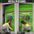 Equatorial Guinea Christmas Door Cover with Santa Gorilla Gift Basket and Green Holiday Pattern Design - Wonder Print Shop