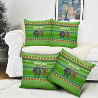 Equatorial Guinea Christmas Pillow Cover with Santa Gorilla Gift Basket and Green Holiday Pattern Design - Wonder Print Shop
