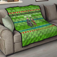 Equatorial Guinea Christmas Quilt with Santa Gorilla Gift Basket and Green Holiday Pattern Design - Wonder Print Shop