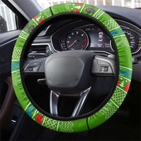 Equatorial Guinea Christmas Steering Wheel Cover with Santa Gorilla Gift Basket and Green Holiday Pattern Design - Wonder Print Shop