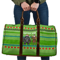 Equatorial Guinea Christmas Travel Bag with Santa Gorilla Gift Basket and Green Holiday Pattern Design - Wonder Print Shop