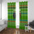 Equatorial Guinea Christmas Window Curtain with Santa Gorilla Gift Basket and Green Holiday Pattern Design - Wonder Print Shop