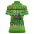 Equatorial Guinea Christmas Women Polo Shirt with Santa Gorilla Gift Basket and Green Holiday Pattern Design - Wonder Print Shop
