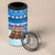 Estonia Christmas 4 in 1 Can Cooler Tumbler with Santa Otters Lights Snowflakes and National Emblem on Blue Pattern - Wonder Print Shop
