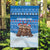 Estonia Christmas Garden Flag with Santa Otters Lights Snowflakes and National Emblem on Blue Pattern - Wonder Print Shop