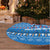 Estonia Christmas Tree Skirt with Santa Otters Lights Snowflakes and National Emblem on Blue Pattern - Wonder Print Shop