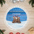 Estonia Christmas Tree Skirt with Santa Otters Lights Snowflakes and National Emblem on Blue Pattern - Wonder Print Shop