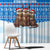 Estonia Christmas Window Curtain with Santa Otters Lights Snowflakes and National Emblem on Blue Pattern - Wonder Print Shop