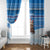 Estonia Christmas Window Curtain with Santa Otters Lights Snowflakes and National Emblem on Blue Pattern - Wonder Print Shop