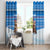 Estonia Christmas Window Curtain with Santa Otters Lights Snowflakes and National Emblem on Blue Pattern - Wonder Print Shop