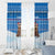 Estonia Christmas Window Curtain with Santa Otters Lights Snowflakes and National Emblem on Blue Pattern - Wonder Print Shop