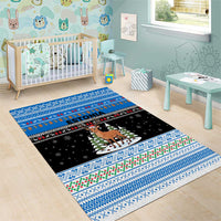 Estonia Christmas Area Rug with Reindeer Gingerbread Snowflakes National Emblem and Winter Forest - Wonder Print Shop