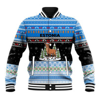 Estonia Christmas Baseball Jacket with Reindeer Gingerbread Snowflakes National Emblem and Winter Forest - Wonder Print Shop