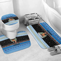 Estonia Christmas Bathroom Set with Reindeer Gingerbread Snowflakes National Emblem and Winter Forest - Wonder Print Shop