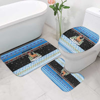 Estonia Christmas Bathroom Set with Reindeer Gingerbread Snowflakes National Emblem and Winter Forest - Wonder Print Shop