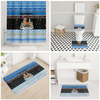 Estonia Christmas Bathroom Set with Reindeer Gingerbread Snowflakes National Emblem and Winter Forest - Wonder Print Shop