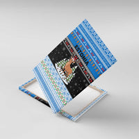 Estonia Christmas Canvas Wall Art with Reindeer Gingerbread Snowflakes National Emblem and Winter Forest - Wonder Print Shop