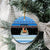 Estonia Christmas Ceramic Ornament with Reindeer Gingerbread Snowflakes National Emblem and Winter Forest - Wonder Print Shop
