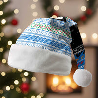 Estonia Christmas Santa Hat with Reindeer Gingerbread Snowflakes National Emblem and Winter Forest - Wonder Print Shop