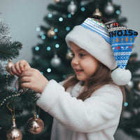 Estonia Christmas Santa Hat with Reindeer Gingerbread Snowflakes National Emblem and Winter Forest - Wonder Print Shop