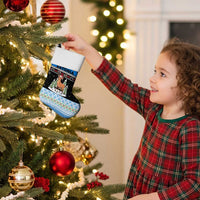 Estonia Christmas Stocking with Reindeer Gingerbread Snowflakes National Emblem and Winter Forest - Wonder Print Shop