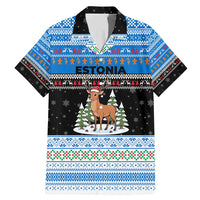 Estonia Christmas Family Matching Mermaid Dress and Hawaiian Shirt with Reindeer Gingerbread Snowflakes National Emblem and Winter Forest - Wonder Print Shop