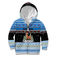 Estonia Christmas Kid Hoodie with Reindeer Gingerbread Snowflakes National Emblem and Winter Forest - Wonder Print Shop