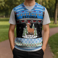 Estonia Christmas Knitted V-Neck Vest with Reindeer Gingerbread Snowflakes National Emblem and Winter Forest - Wonder Print Shop