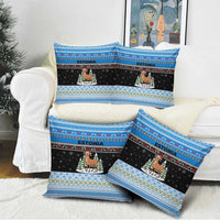 Estonia Christmas Pillow Cover with Reindeer Gingerbread Snowflakes National Emblem and Winter Forest - Wonder Print Shop