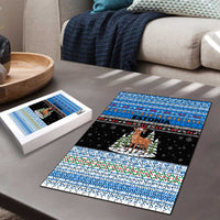 Estonia Christmas Puzzle with Reindeer Gingerbread Snowflakes National Emblem and Winter Forest - Wonder Print Shop