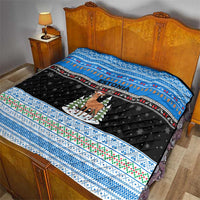 Estonia Christmas Quilt with Reindeer Gingerbread Snowflakes National Emblem and Winter Forest - Wonder Print Shop